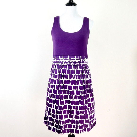 Boden US 10 Jersey Scoop Neck A-line Dress Sleeveless Tank Purple - Picture 2 of 9